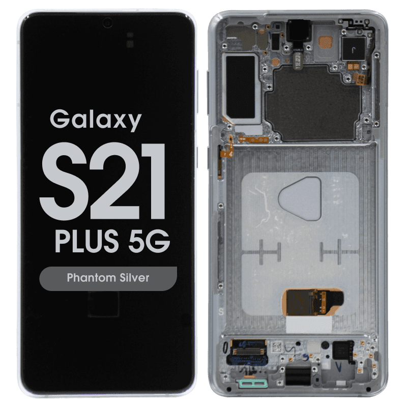 Service Pack - OLED Screen and Digitizer Assembly w/ Frame for Samsung Galaxy S21 Plus 5G (All Carriers except Verizon 5G UW) (G996) (Phantom Silver)