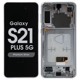 Service Pack - OLED Screen and Digitizer Assembly w/ Frame for Samsung Galaxy S21 Plus 5G (All Carriers except Verizon 5G UW) (G996) (Phantom Silver)