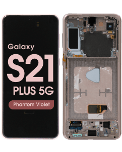 Service Pack - OLED Screen and Digitizer Assembly w/ Frame for Samsung Galaxy S21 Plus 5G (All Carriers except Verizon 5G UW) (G996) (Phantom Violet)