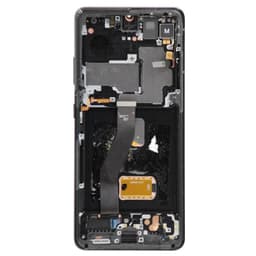 OEM Pull - OLED Screen and Digitizer Assembly w/ Frame for Samsung Galaxy S21 Ultra 5G (G998) (Must Transfer Antenna for Verizon) (Grade C) (Phantom Black)