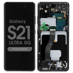 Service Pack - OLED Screen and Digitizer Assembly w/ Frame for Samsung Galaxy S21 Ultra 5G (All Carriers except Verizon 5G UW) (G988) (Phantom Black)