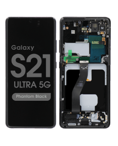 Service Pack - OLED Screen and Digitizer Assembly w/ Frame for Samsung Galaxy S21 Ultra 5G (All Carriers except Verizon 5G UW) (G988) (Phantom Black)