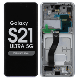 Service Pack - OLED Screen and Digitizer Assembly w/ Frame for Samsung Galaxy S21 Ultra 5G (All Carriers except Verizon 5G UW) (G988) (Phantom Silver)