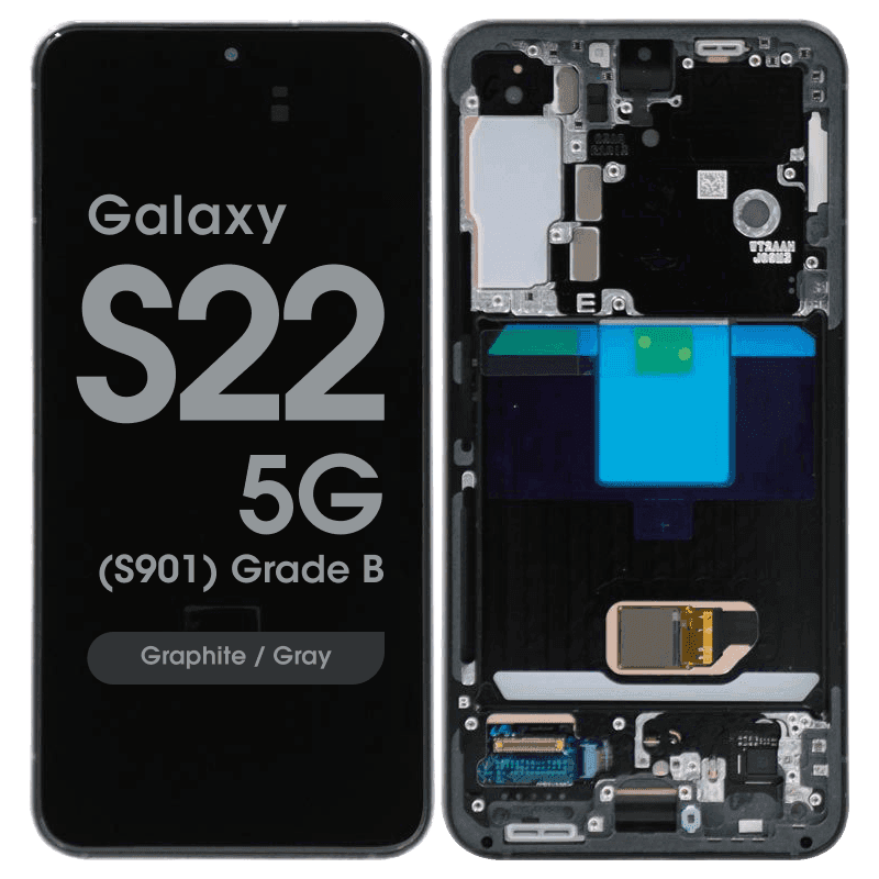 OEM Pull - OLED Screen and Digitizer Assembly w/ Frame for Samsung Galaxy S22 5G (S901) (Grade B) (Graphite / Gray)