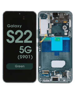 OEM Pull - OLED Screen and Digitizer Assembly w/ Frame for Samsung Galaxy S22 5G (S901) (Grade B Plus) (Green)