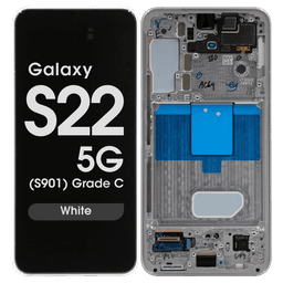 OEM Pull - OLED Screen and Digitizer Assembly w/ Frame for Samsung Galaxy S22 5G (S901) (Grade C) (White)