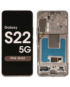 Refurbished - OLED Screen and Digitizer Assembly w/ Frame for Samsung Galaxy S22 5G (S901) (US Version) (Pink Gold)
