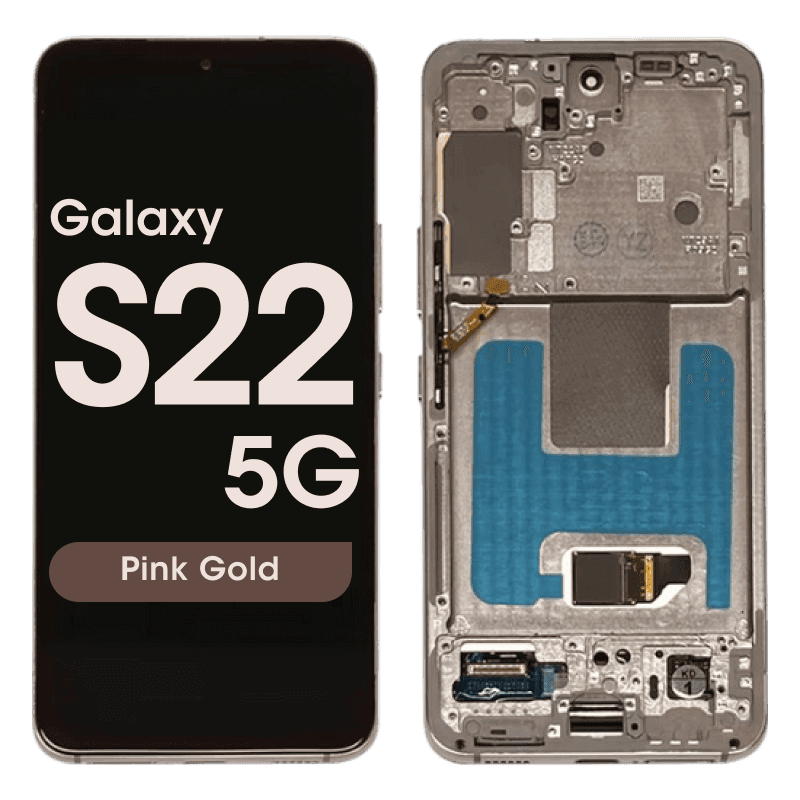 Refurbished - OLED Screen and Digitizer Assembly w/ Frame for Samsung Galaxy S22 5G (S901) (US Version) (Pink Gold)