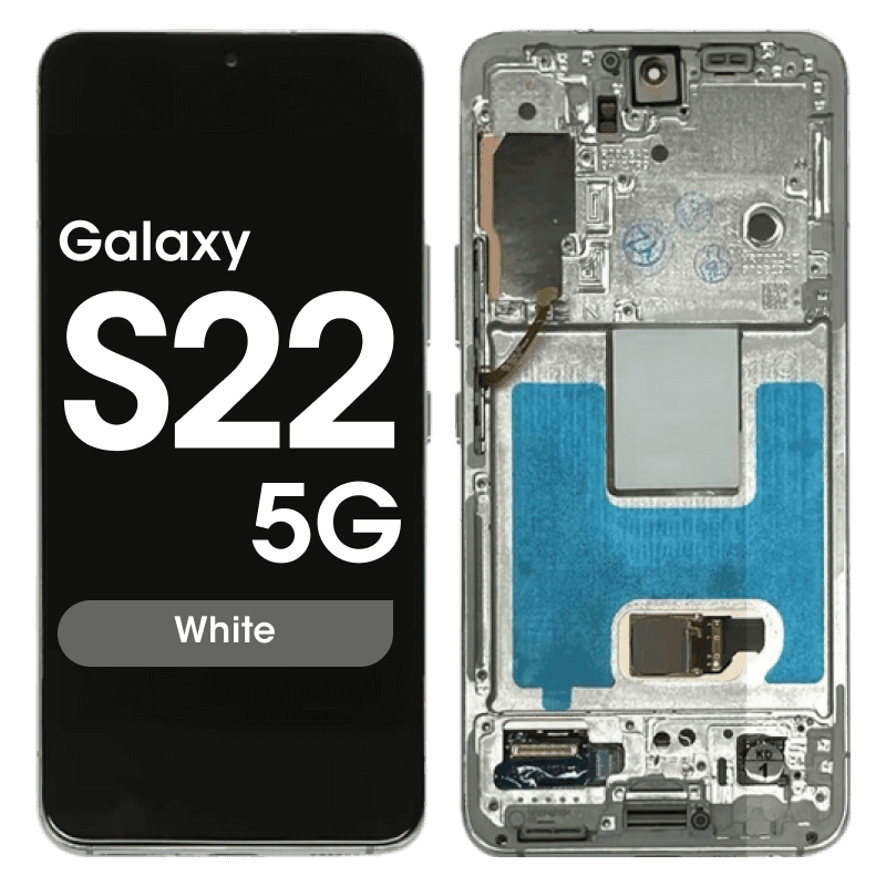 Refurbished - OLED Screen and Digitizer Assembly w/ Frame for Samsung Galaxy S22 5G (S901) (US Version) (White)