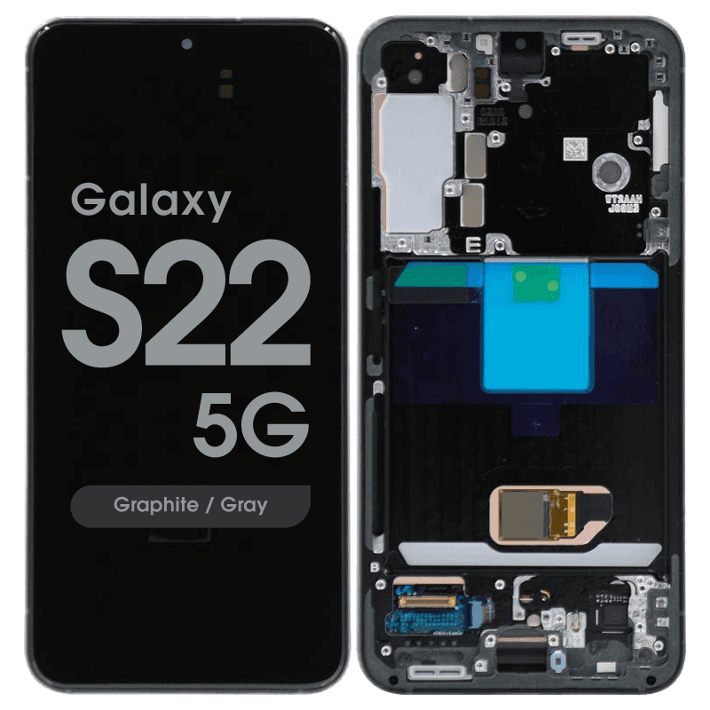 Service Pack - OLED Screen and Digitizer Assembly w/ Frame for Samsung Galaxy S22 5G (S901) (Graphite / Gray)