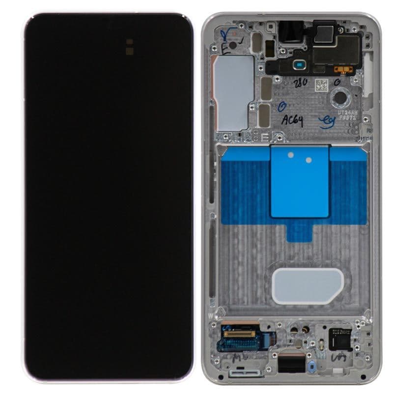 OEM Pull - OLED Screen and Digitizer Assembly w/ Frame for Samsung Galaxy S22 5G (S901) (Grade C) (White)