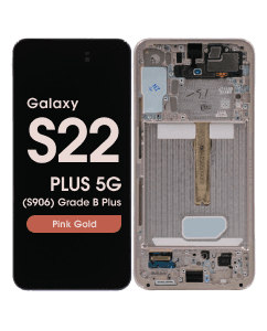 OEM Pull - OLED Screen and Digitizer Assembly w/ Frame for Samsung Galaxy S22 Plus 5G (S906) (Grade B Plus) (Pink Gold)