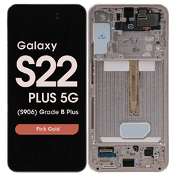 OEM Pull - OLED Screen and Digitizer Assembly w/ Frame for Samsung Galaxy S22 Plus 5G (S906) (Grade B Plus) (Pink Gold)