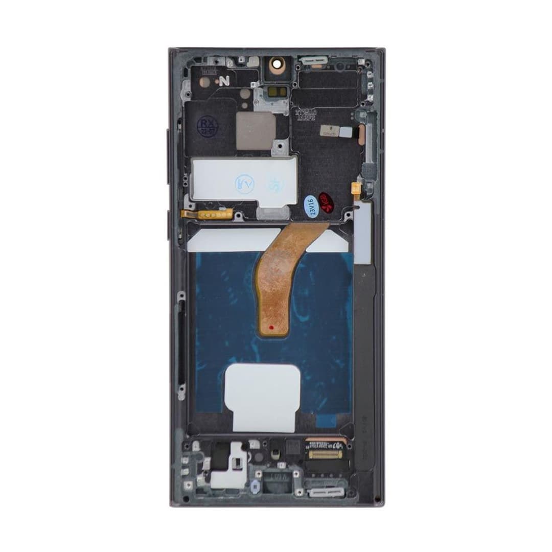 Aftermarket - 120Hz Soft OLED Screen and Digitizer Assembly w/ Frame for Samsung Galaxy S22 Ultra 5G (S908) (Phantom Black)