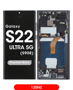 Aftermarket - 120Hz Soft OLED Screen and Digitizer Assembly w/ Frame for Samsung Galaxy S22 Ultra 5G (S908) (Phantom Black)