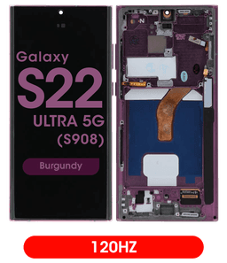 Aftermarket - 120Hz Soft OLED Screen and Digitizer Assembly w/ Frame for Samsung Galaxy S22 Ultra 5G (S908) (Burgundy)