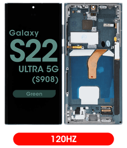 Aftermarket - 120Hz Soft OLED Screen and Digitizer Assembly w/ Frame for Samsung Galaxy S22 Ultra 5G (S908) (Green)