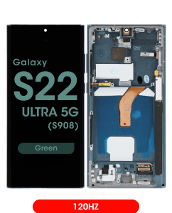 Aftermarket - 120Hz Soft OLED Screen and Digitizer Assembly w/ Frame for Samsung Galaxy S22 Ultra 5G (S908) (Phantom Black)