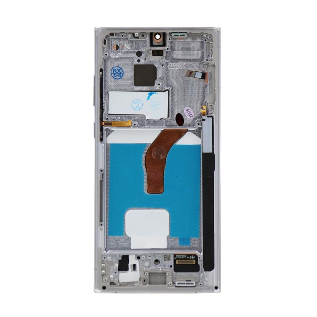 Aftermarket - 120Hz Soft OLED Screen and Digitizer Assembly w/ Frame for Samsung Galaxy S22 Ultra 5G (S908) (White)
