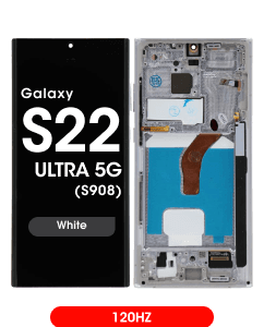 Aftermarket - 120Hz Soft OLED Screen and Digitizer Assembly w/ Frame for Samsung Galaxy S22 Ultra 5G (S908) (White)