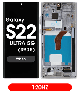Aftermarket - 120Hz Soft OLED Screen and Digitizer Assembly w/ Frame for Samsung Galaxy S22 Ultra 5G (S908) (White)