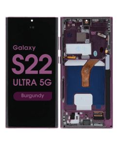 Aftermarket - Soft OLED Screen and Digitizer Assembly w/ Frame for Samsung Galaxy S22 Ultra 5G (S908) (Burgundy)