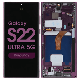 Aftermarket - Soft OLED Screen and Digitizer Assembly w/ Frame for Samsung Galaxy S22 Ultra 5G (S908) (Burgundy)