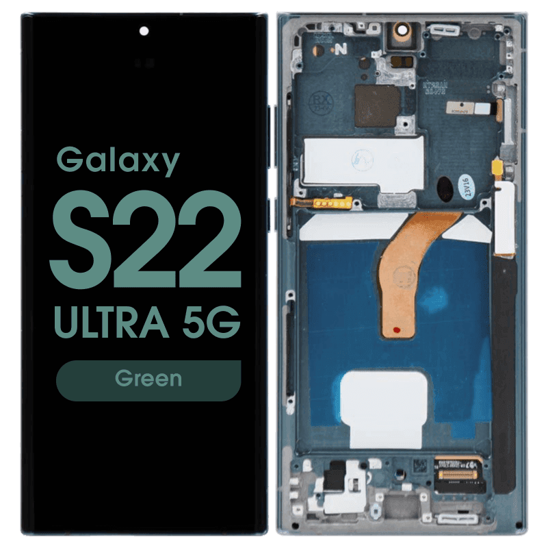 Aftermarket - Soft OLED Screen and Digitizer Assembly w/ Frame for Samsung Galaxy S22 Ultra 5G (S908) (Green)