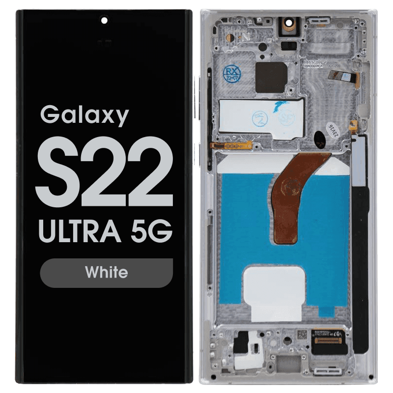 Aftermarket - Soft OLED Screen and Digitizer Assembly w/ Frame for Samsung Galaxy S22 Ultra 5G (S908) (White)