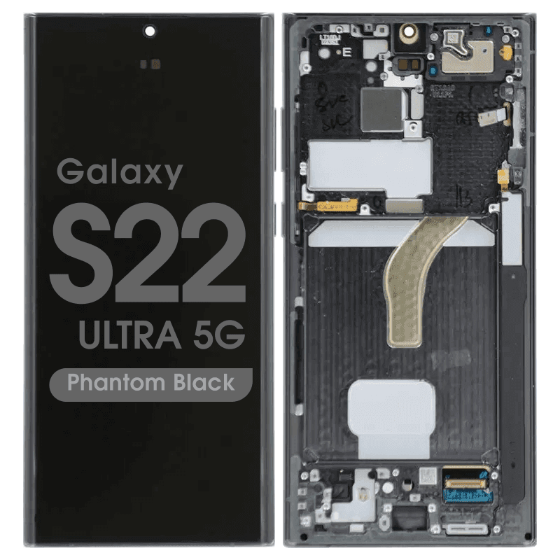 Refurbished - OLED Screen and Digitizer Assembly w/ Frame for Samsung Galaxy S22 Ultra 5G (S908U) (US Version) (Phantom Black)