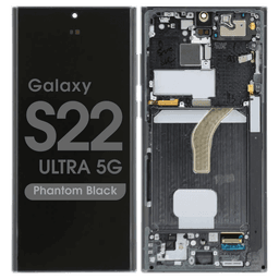Refurbished - OLED Screen and Digitizer Assembly w/ Frame for Samsung Galaxy S22 Ultra 5G (S908U) (US Version) (Phantom Black)