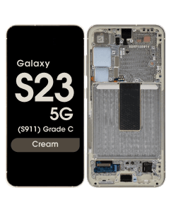 OEM Pull - OLED Screen and Digitizer Assembly w/ Frame for Samsung Galaxy S23 5G (S911) (Grade B) (Cream)