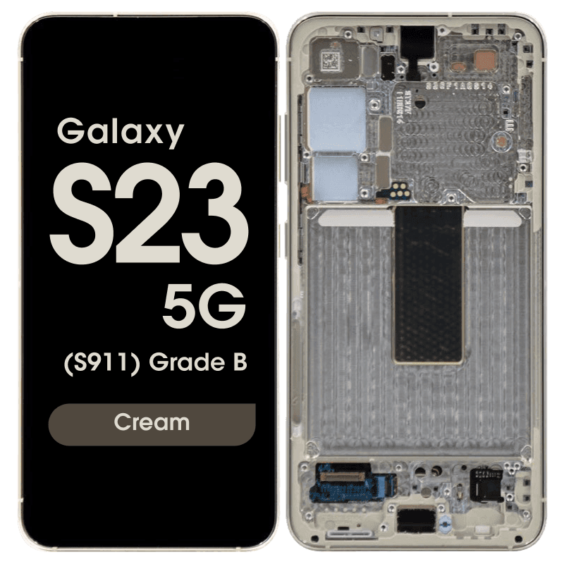 OEM Pull - OLED Screen and Digitizer Assembly w/ Frame for Samsung Galaxy S23 5G (S911) (Grade B) (Cream)