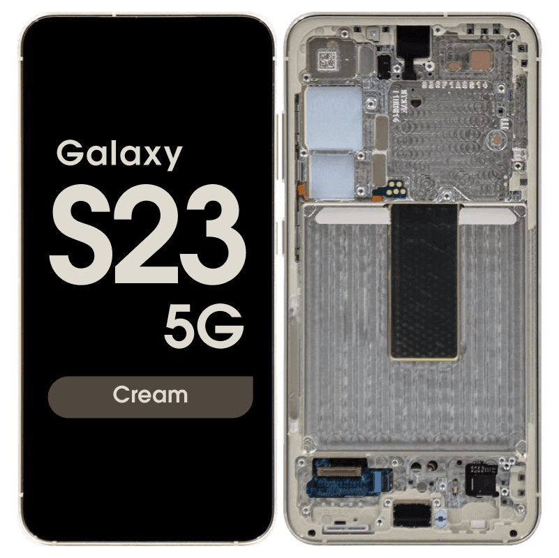 Service Pack - OLED Screen and Digitizer Assembly w/ Frame for Samsung Galaxy S23 5G (S911) (US / International Version) (Cream)
