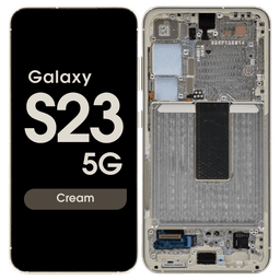 Service Pack - OLED Screen and Digitizer Assembly w/ Frame for Samsung Galaxy S23 5G (S911) (US / International Version) (Cream)