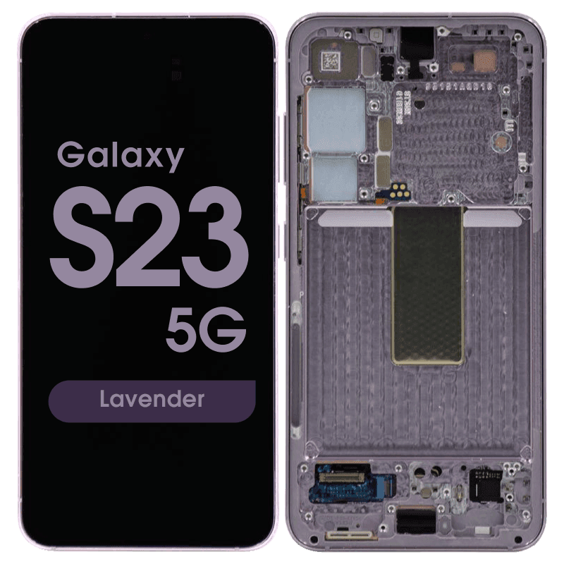 Service Pack - OLED Screen and Digitizer Assembly w/ Frame for Samsung Galaxy S23 5G (S911) (US / International Version) (Lavender)