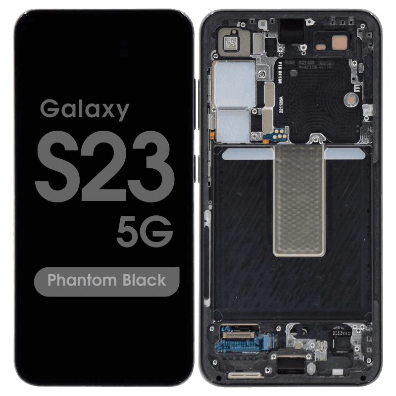 Service Pack - OLED Screen and Digitizer Assembly w/ Frame for Samsung Galaxy S23 5G (S911) (US / International Version) (Phantom Black)