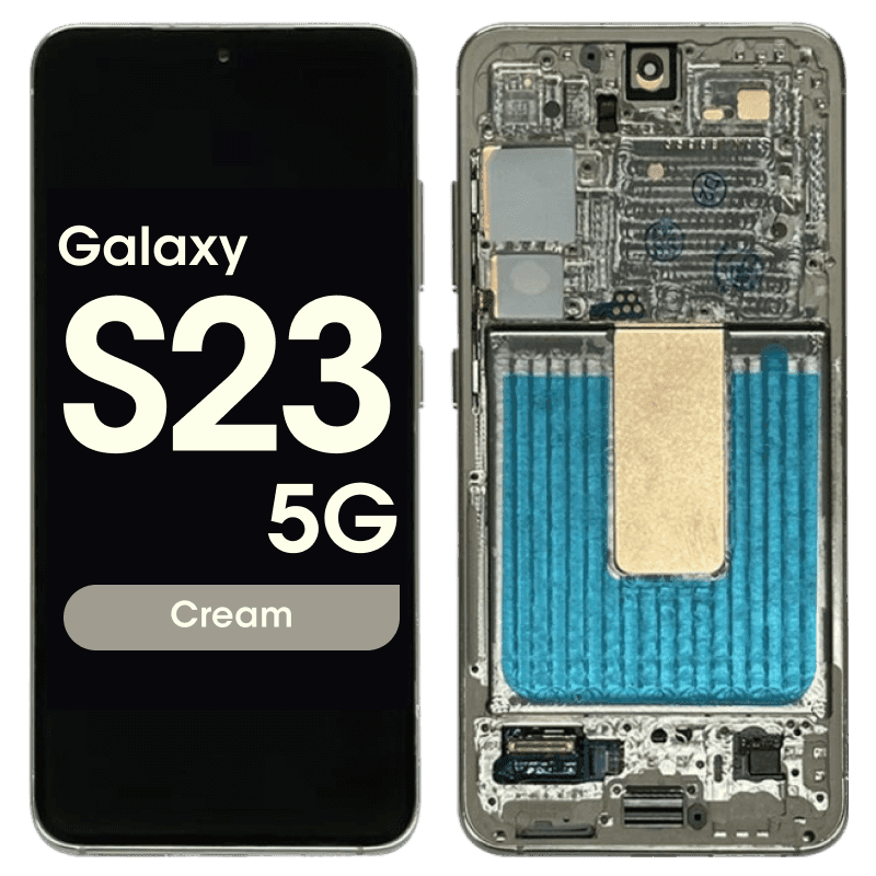 Refurbished - OLED Screen and Digitizer Assembly w/ Frame for Samsung Galaxy S23 5G (S901) (US / International Version) (Cream)