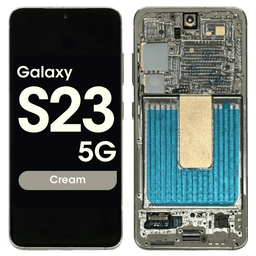 Refurbished - OLED Screen and Digitizer Assembly w/ Frame for Samsung Galaxy S23 5G (S901) (US / International Version) (Cream)