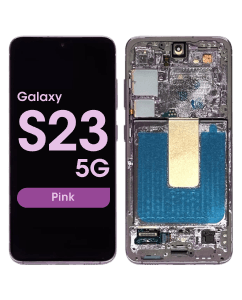 Refurbished - OLED Screen and Digitizer Assembly w/ Frame for Samsung Galaxy S23 5G (S901) (US / International Version) (Pink)