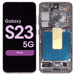 Refurbished - OLED Screen and Digitizer Assembly w/ Frame for Samsung Galaxy S23 5G (S901) (US / International Version) (Pink)