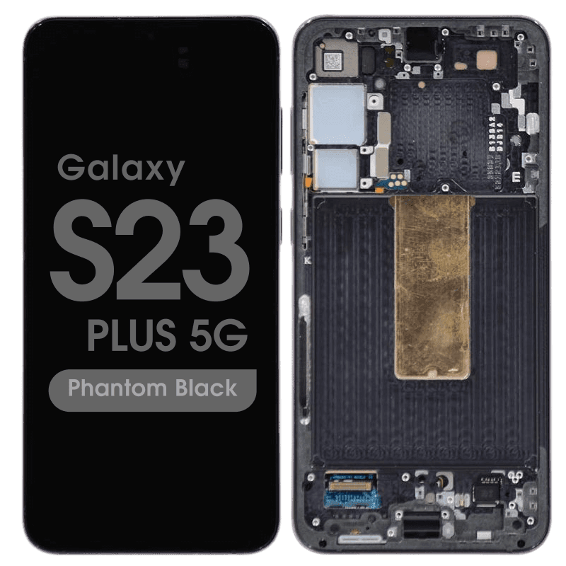 Refurbished - OLED Screen and Digitizer Assembly w/ Frame for Samsung Galaxy S23 Plus 5G (S916) (US / International Version) (Phantom Black) - Injured Gadgets
