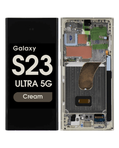 Refurbished - OLED Screen and Digitizer Assembly w/ Frame for Samsung Galaxy S23 Ultra 5G (S918) (US / International Version) (Cream)