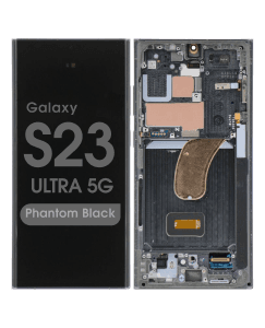 OEM Pull - OLED Screen and Digitizer Assembly w/ Frame for Samsung Galaxy S23 Ultra 5G (S918) (Grade B) (Phantom Black)