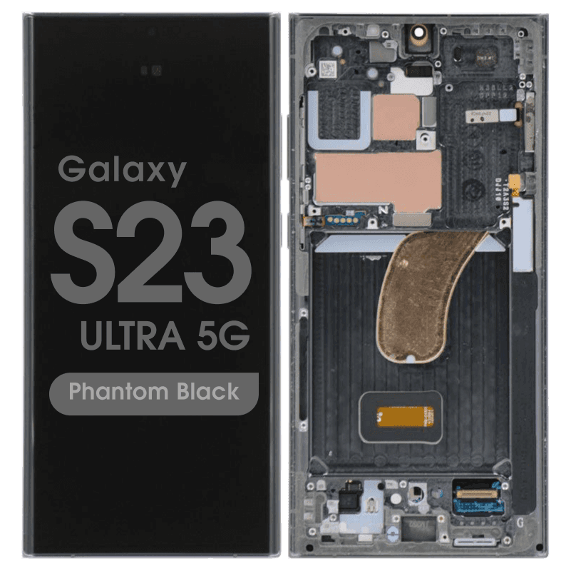 OEM Pull - OLED Screen and Digitizer Assembly w/ Frame for Samsung Galaxy S23 Ultra 5G (S918) (Grade B) (Phantom Black)