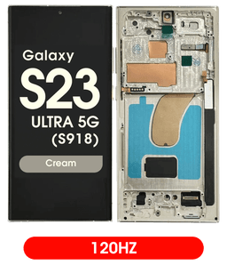 Aftermarket - 120Hz Soft OLED Screen and Digitizer Assembly w/ Frame for Samsung Galaxy S23 Ultra 5G (S918) (Cream)
