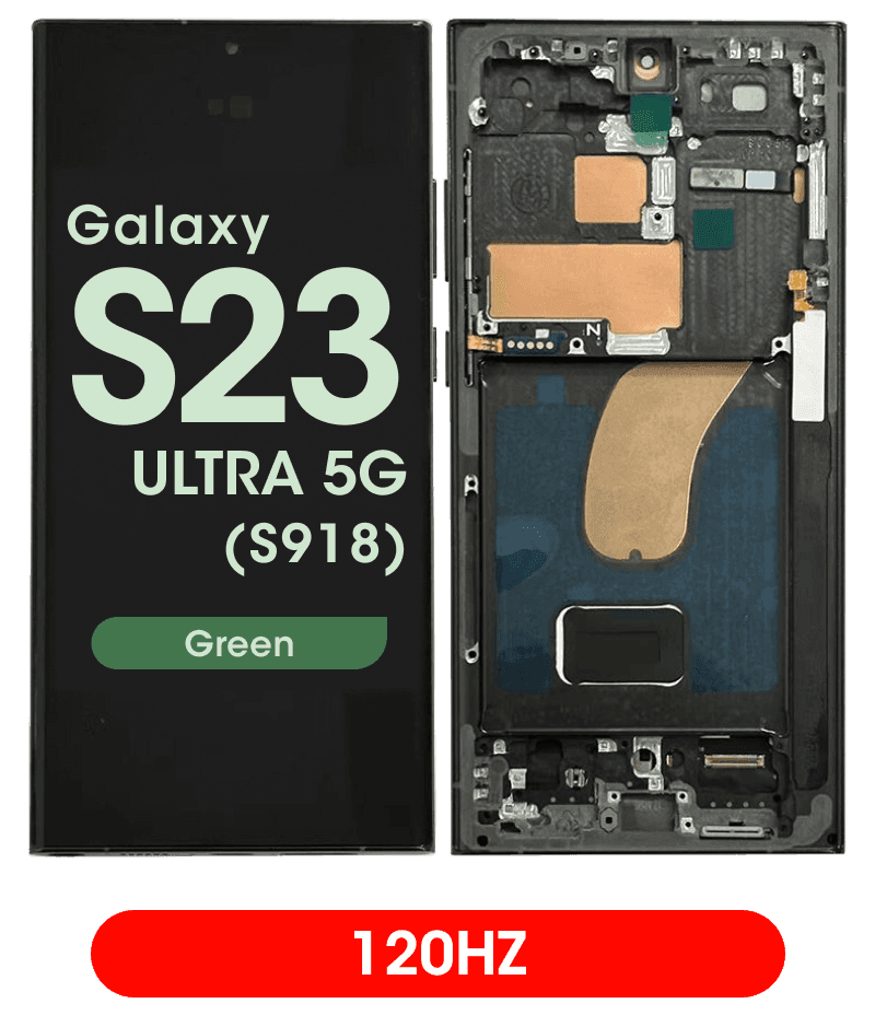 Aftermarket - 120Hz Soft OLED Screen and Digitizer Assembly w/ Frame for Samsung Galaxy S23 Ultra 5G (S918) (Green)