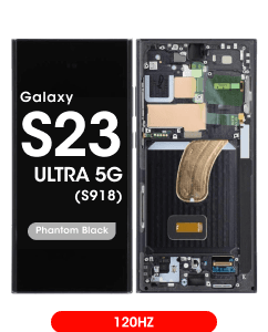 Aftermarket - 120Hz Soft OLED Screen and Digitizer Assembly w/ Frame for Samsung Galaxy S23 Ultra 5G (S918) (Phantom Black)