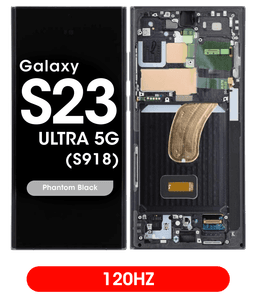 Aftermarket - 120Hz Soft OLED Screen and Digitizer Assembly w/ Frame for Samsung Galaxy S23 Ultra 5G (S918) (Phantom Black)