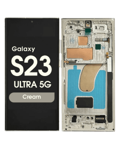 Aftermarket - Soft OLED Screen and Digitizer Assembly w/ Frame for Samsung Galaxy S23 Ultra 5G (S918) (Cream)